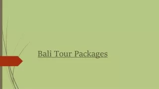 bali tour packages