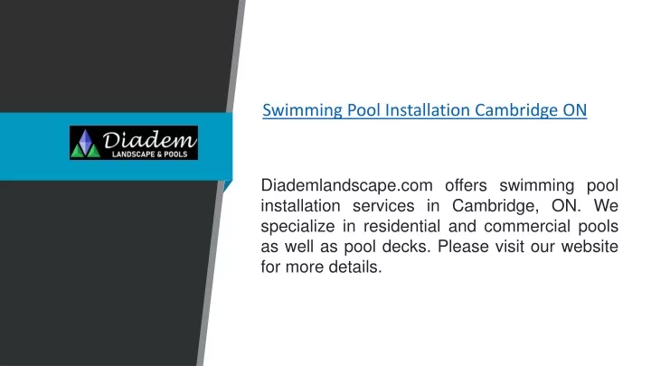 swimming pool installation cambridge on