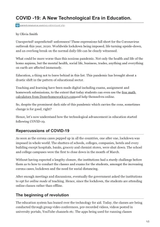 covid 19 a new technological era in education