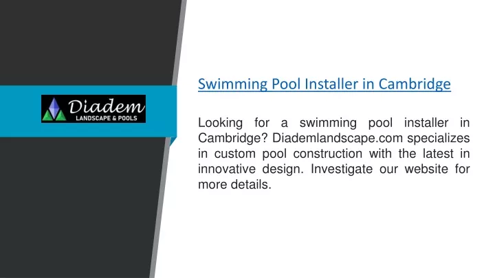 swimming pool installer in cambridge