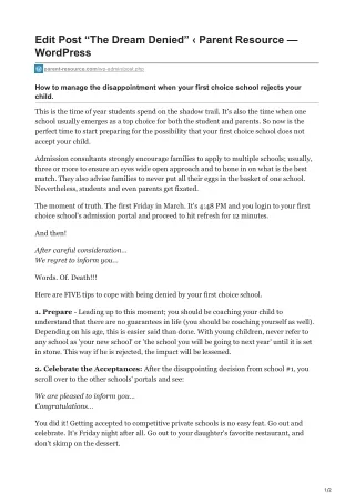 edit post the dream denied parent resource