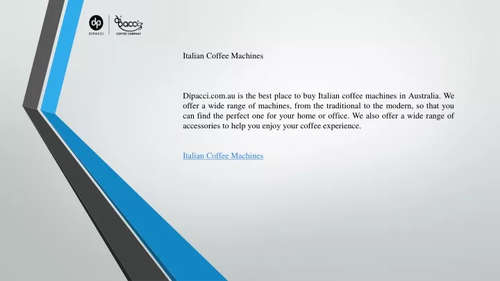italian coffee machines dipacci