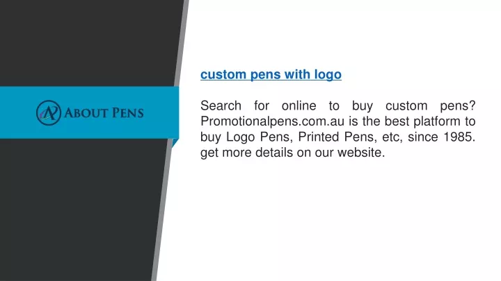 custom pens with logo search for online