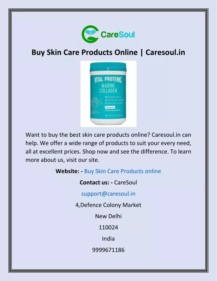 buy skin care products online caresoul in