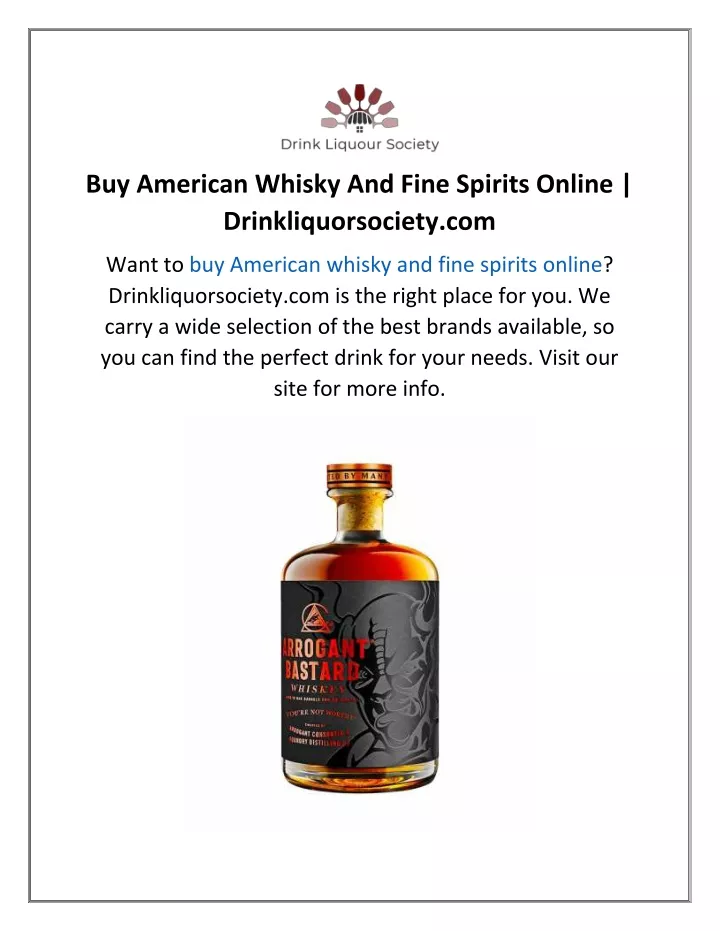 buy american whisky and fine spirits online