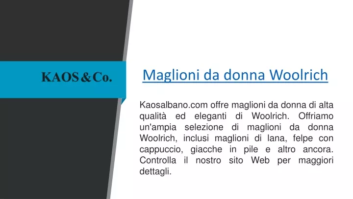 maglioni da donna woolrich