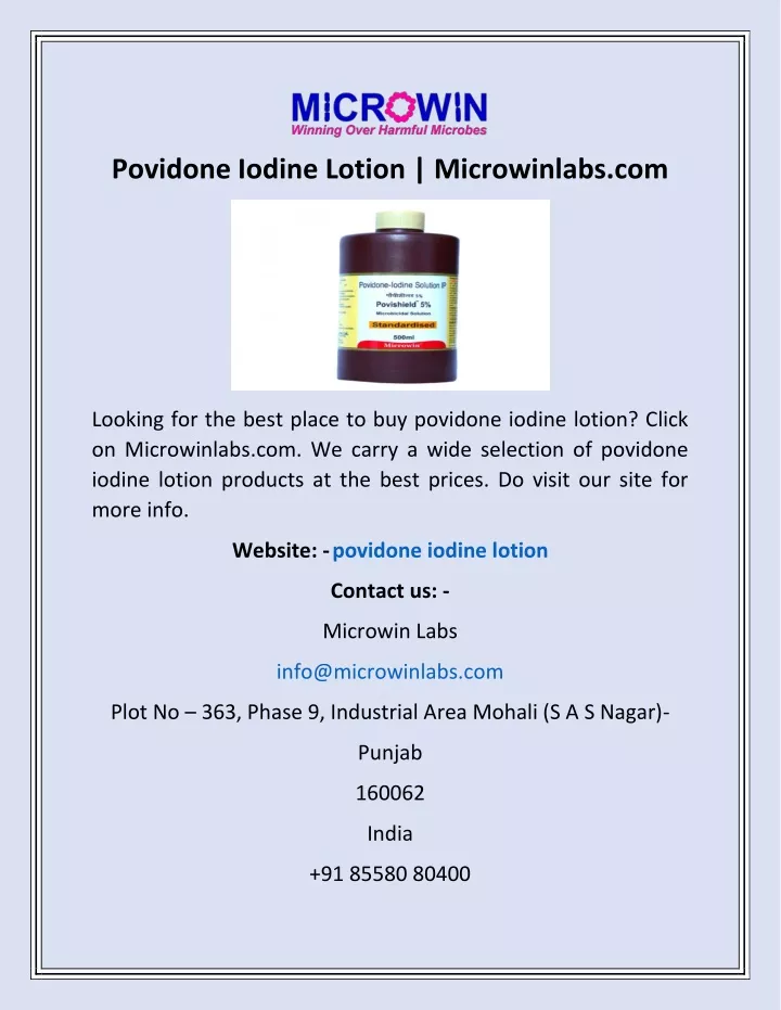 povidone iodine lotion microwinlabs com