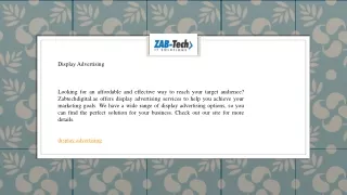 Display Advertising  Zabtechdigital.ae