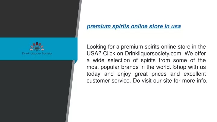 premium spirits online store in usa looking