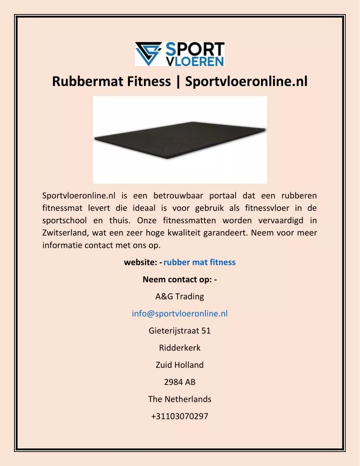 rubbermat fitness sportvloeronline nl