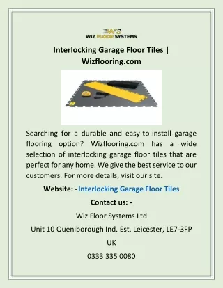 Interlocking Garage Floor Tiles | Wizflooring.com