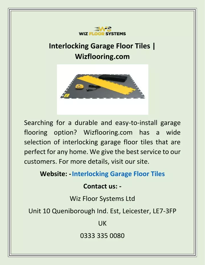 interlocking garage floor tiles wizflooring com