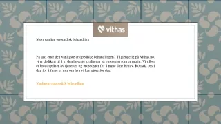 mest vanlige ortopedisk behandling p jakt etter