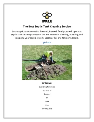 The Best Septic Tank Cleaning Service