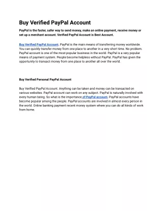 Buy Verified PayPal Account