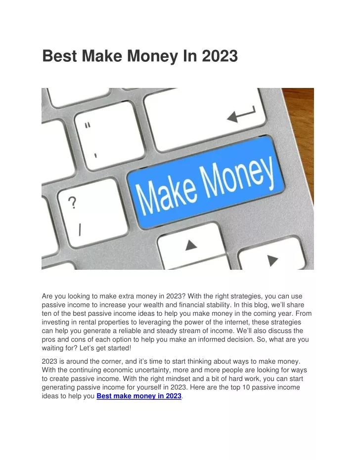 best make money in 2023
