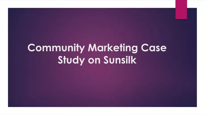 community marketing case study on sunsilk
