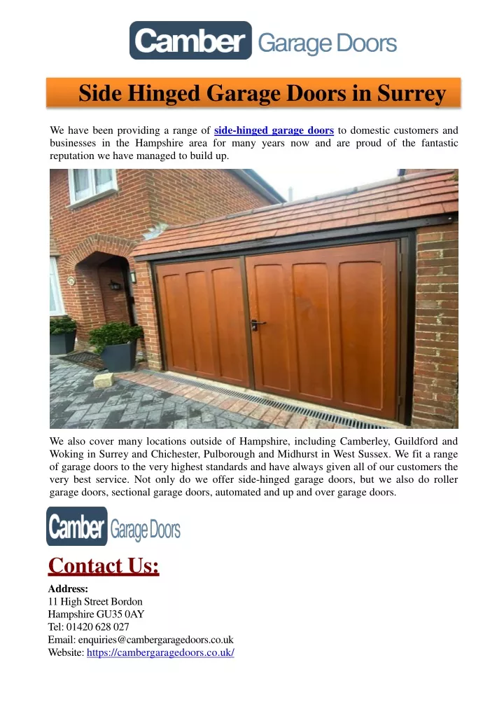 side hinged garage doors in surrey