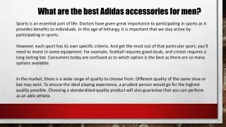 What are the best Adidas accessories for men