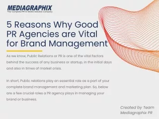 5 Reasons Why Good PR Agencies are Vital For Brand Management