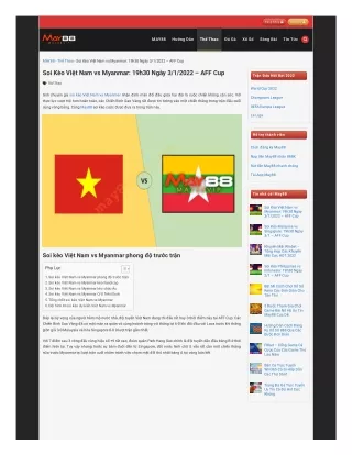 Soi Kèo Việt Nam vs Myanmar: 19h30 Ngày 3/1/2022 – AFF Cup