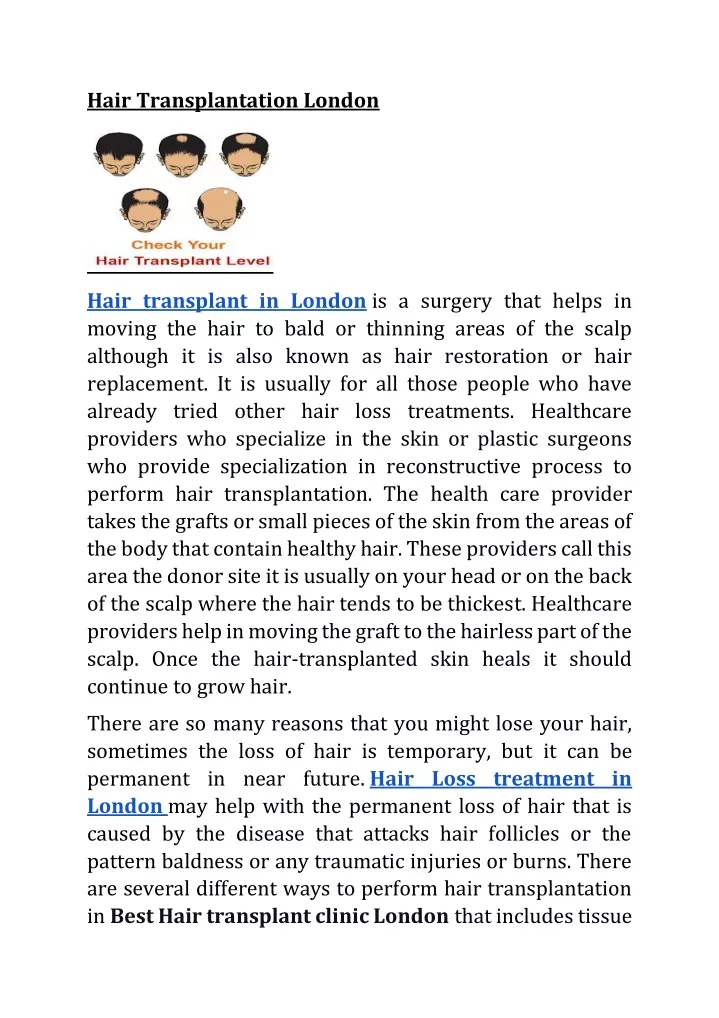 hair transplantation london