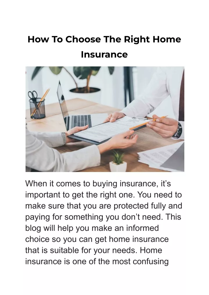 how to choose the right home insurance