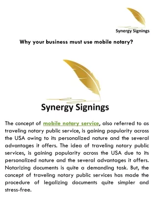 Why your business must use mobile notary?