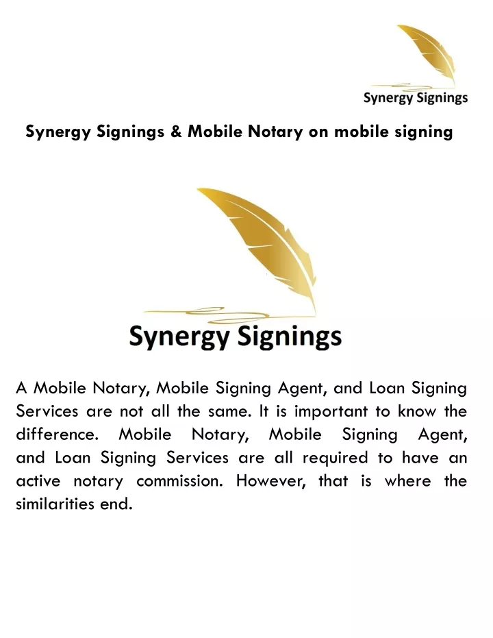 synergy signings mobile notary on mobile signing