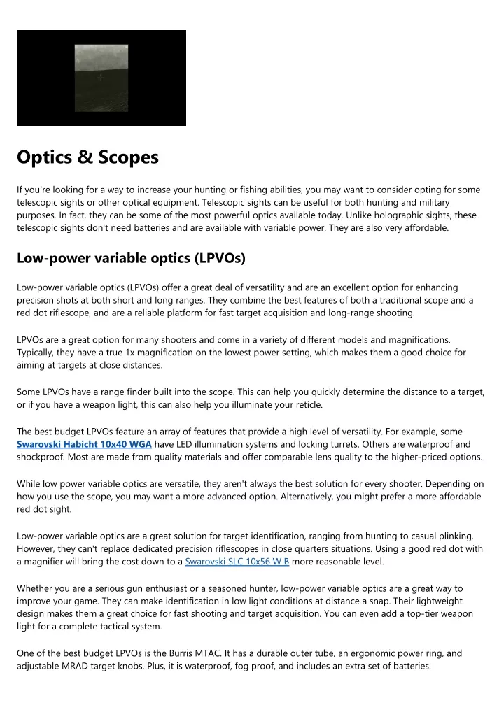 optics scopes