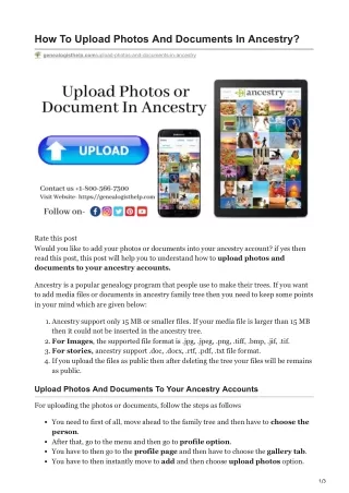 how to upload photos and documents in ancestry