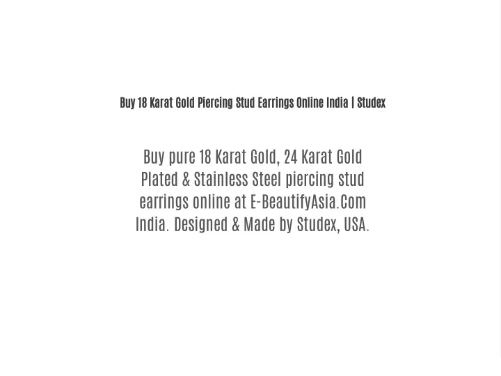 buy 18 karat gold piercing stud earrings online