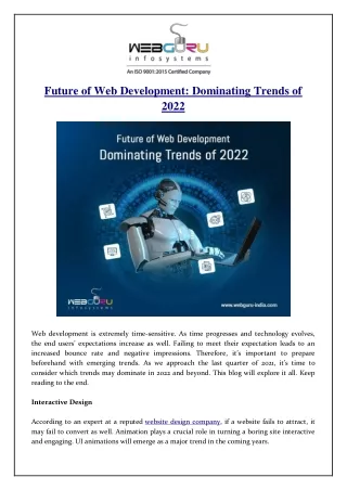future of web development dominating trends