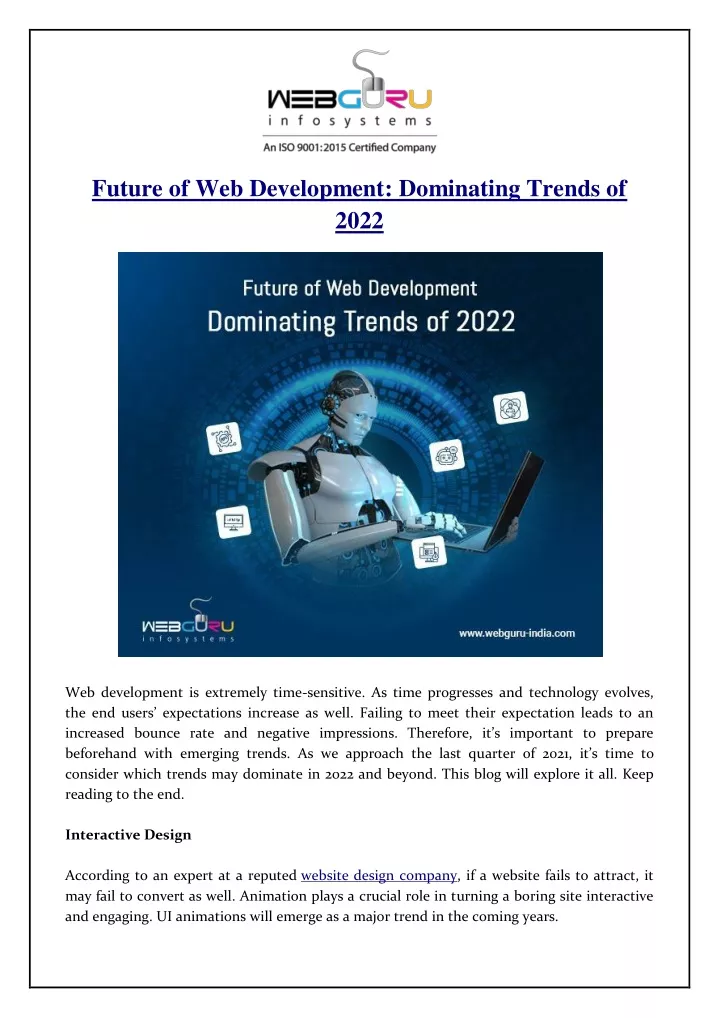 future of web development dominating trends