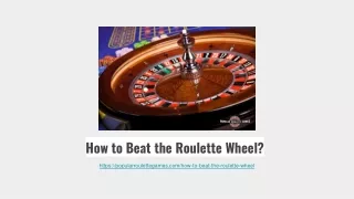 How to Beat the Roulette Wheel?