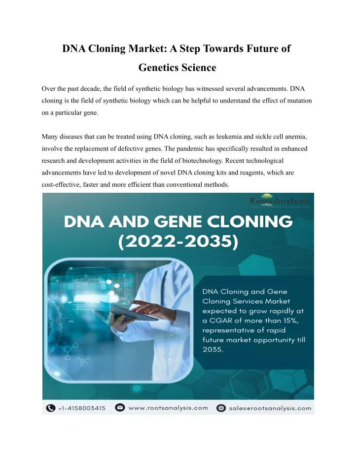 dna cloning market a step towards future of
