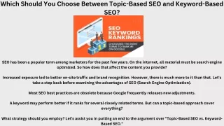 Which Should You Choose Between Topic-Based SEO and Keyword-Based SEO