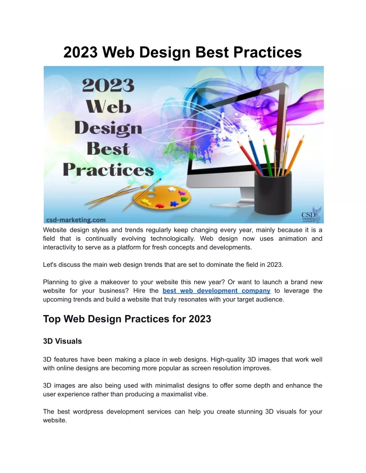 2023 web design best practices