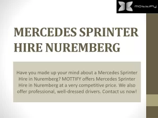Mercedes Sprinter Hire Nuremberg
