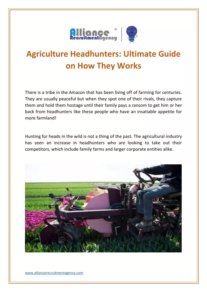 agriculture headhunters ultimate guide