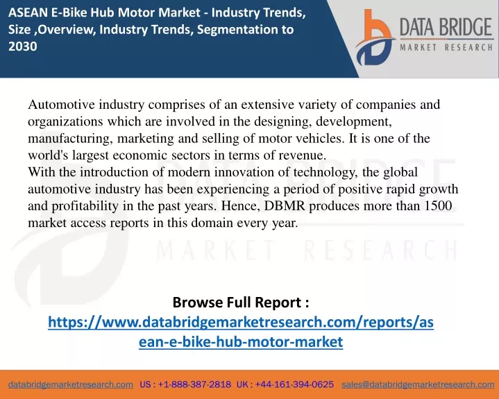 asean e bike hub motor market industry trends