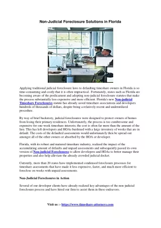 non judicial foreclosure solutions in florida