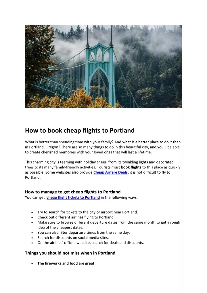 how to book cheap flights to portland what