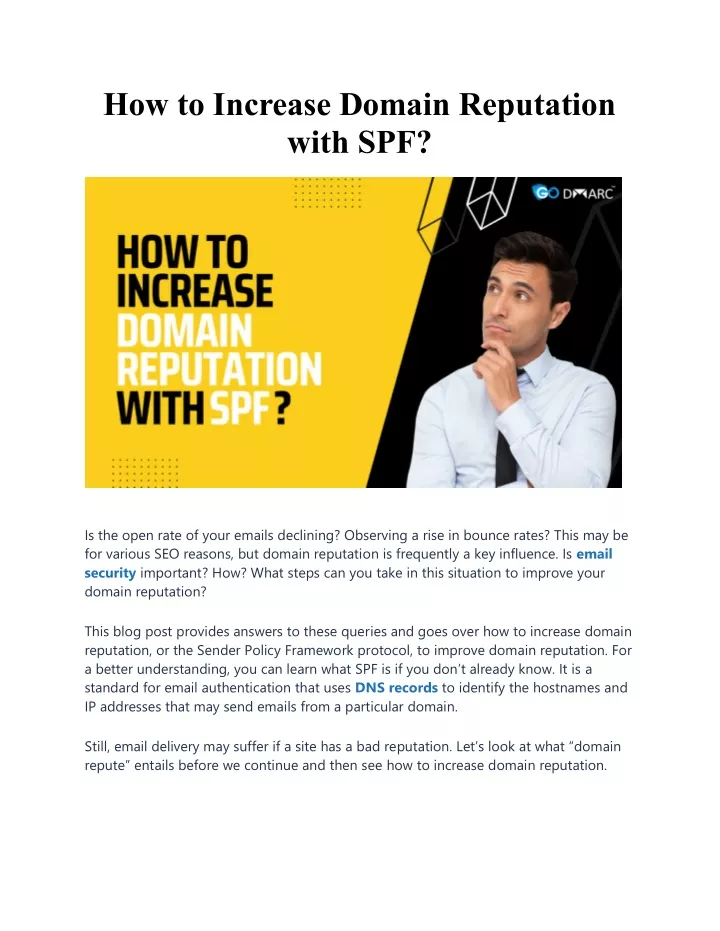 how to increase domain reputation with spf