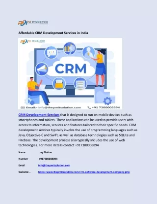 Affordable CRM Development Services in India