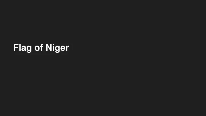 flag of niger