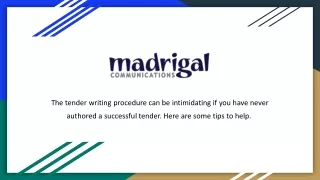 the tender writing procedure can be intimidating