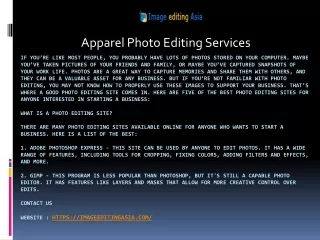 apparel photo editing services