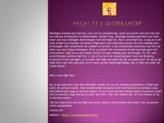 high tea workshop