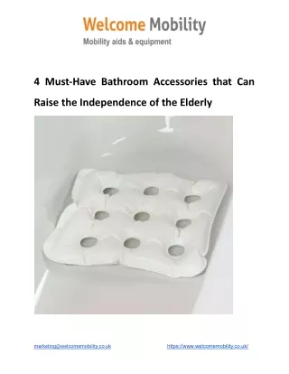 4 Must-Have Bathroom Accessories that Can Raise the Independence of the Elderly